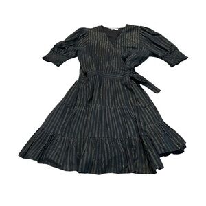 KARINA GRIMALDI black and gold wrap dress